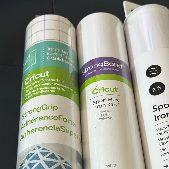 Cricut Bundle SportFlex Iron-On Heat Transfer Vinyl & Transfer Tape 3 Rolls - Picture 3 of 6